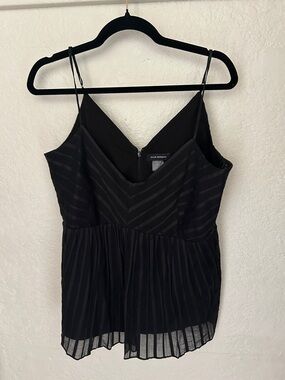 Club Monaco Black Pleated Striped Cami